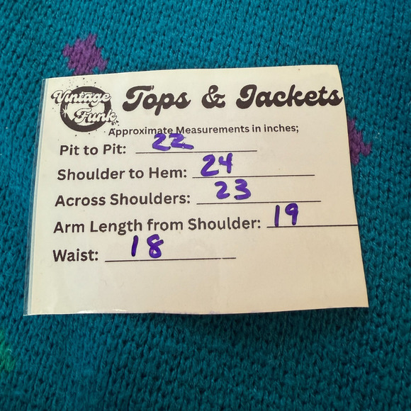 Vintage Jason Maxwell Sweater 80s Geometric Knit Turquoise Pullover Korea XL - Picture 9 of 9